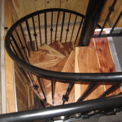 metal sprial staircase railing
